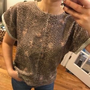 Zara Faux Snake Skin Sweatshirt Tee